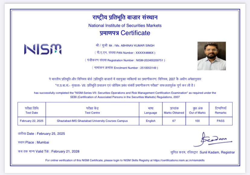 NISM Certificate